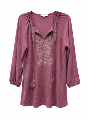 Weekend Suzanne Betro Lace Boho Tunic Top XL Mauve